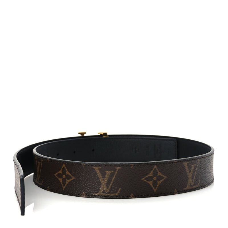  Louis Vuitton Calfskin Monogram 30mm LV Iconic Reversible Belt 75 30 Black