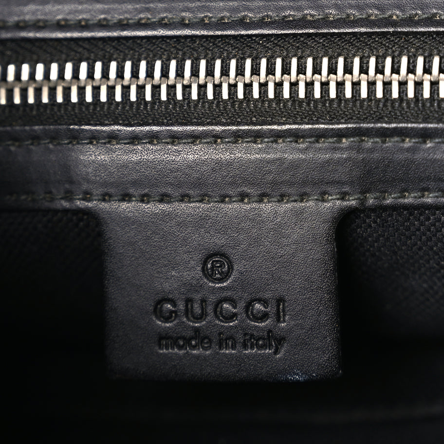 Gucci GG Supreme Monogram Appia Calfskin Web Flat Messenger Bag Black Grey Image 5