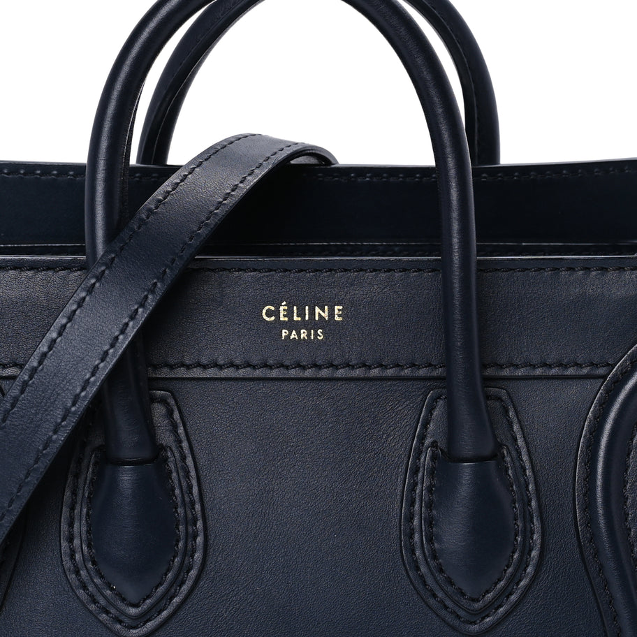 Celine Smooth Calfskin Nano Luggage Ink Image 6
