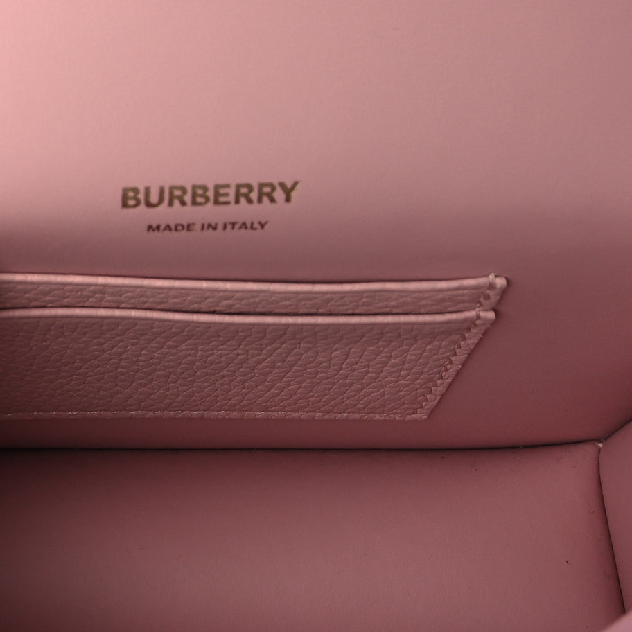 Burberry Grained Calfskin Mini TB Elongated Bag Dusty Pink Image 4