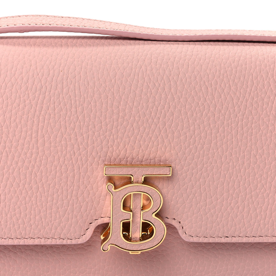 Burberry Grained Calfskin Mini TB Elongated Bag Dusty Pink Image 6