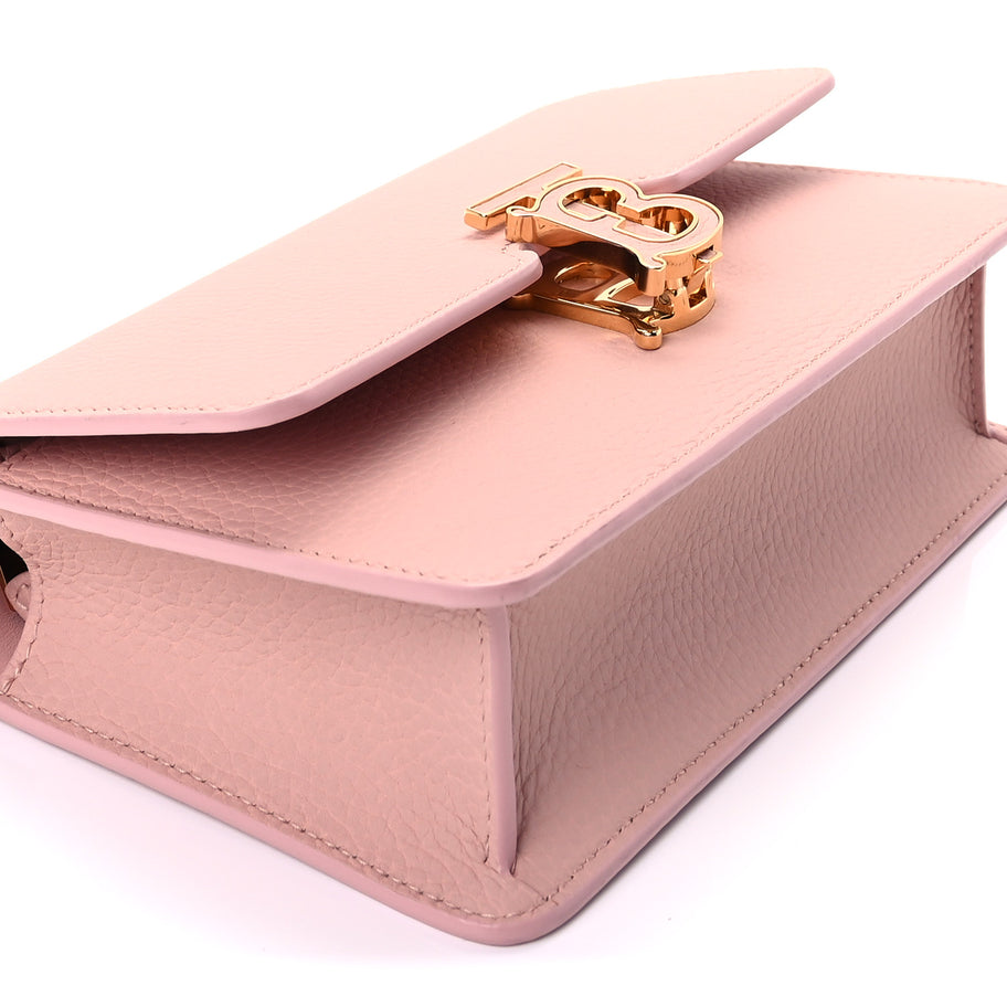 Burberry Grained Calfskin Mini TB Elongated Bag Dusty Pink Image 7