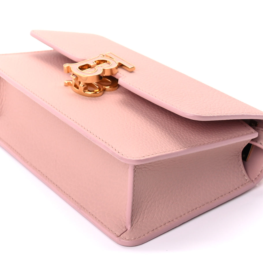 Burberry Grained Calfskin Mini TB Elongated Bag Dusty Pink Image 8