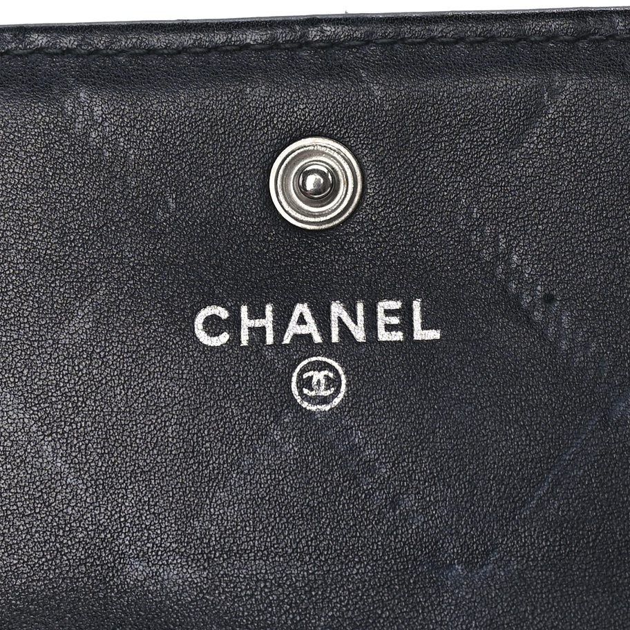 Chanel Calfskin Diamond Stitch Large Gusset Flap Wallet  Black Image 6