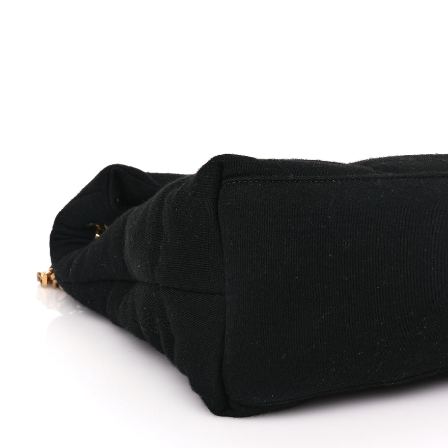 Saint Laurent Wool Jersey Quilted Medium Loulou Puffer Monogram Chain Satchel Black Image 7