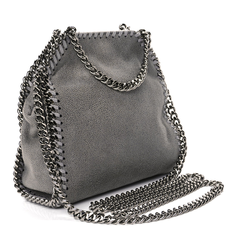  Stella McCartney Shaggy Deer Tiny Falabella Tote Grey