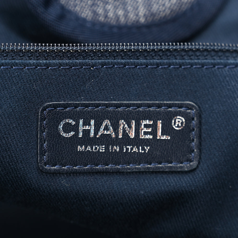 Chanel Denim Large Deauville Tote Dark Blue Image 5