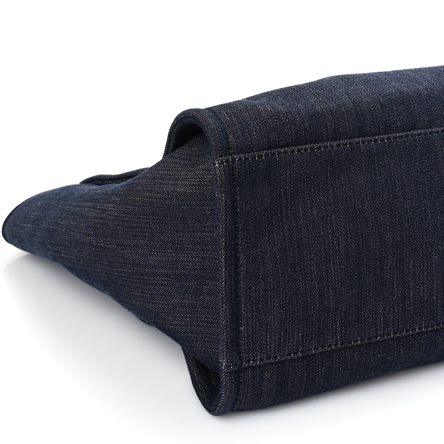 Chanel Denim Large Deauville Tote Dark Blue Image 7
