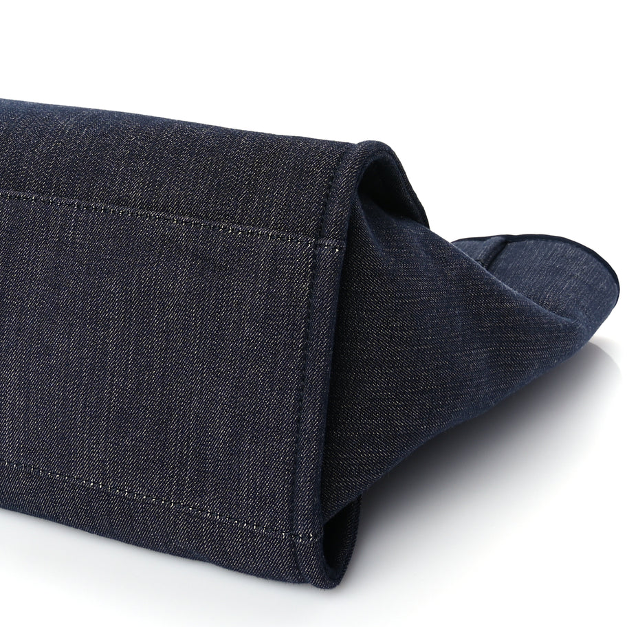 Chanel Denim Large Deauville Tote Dark Blue Image 8