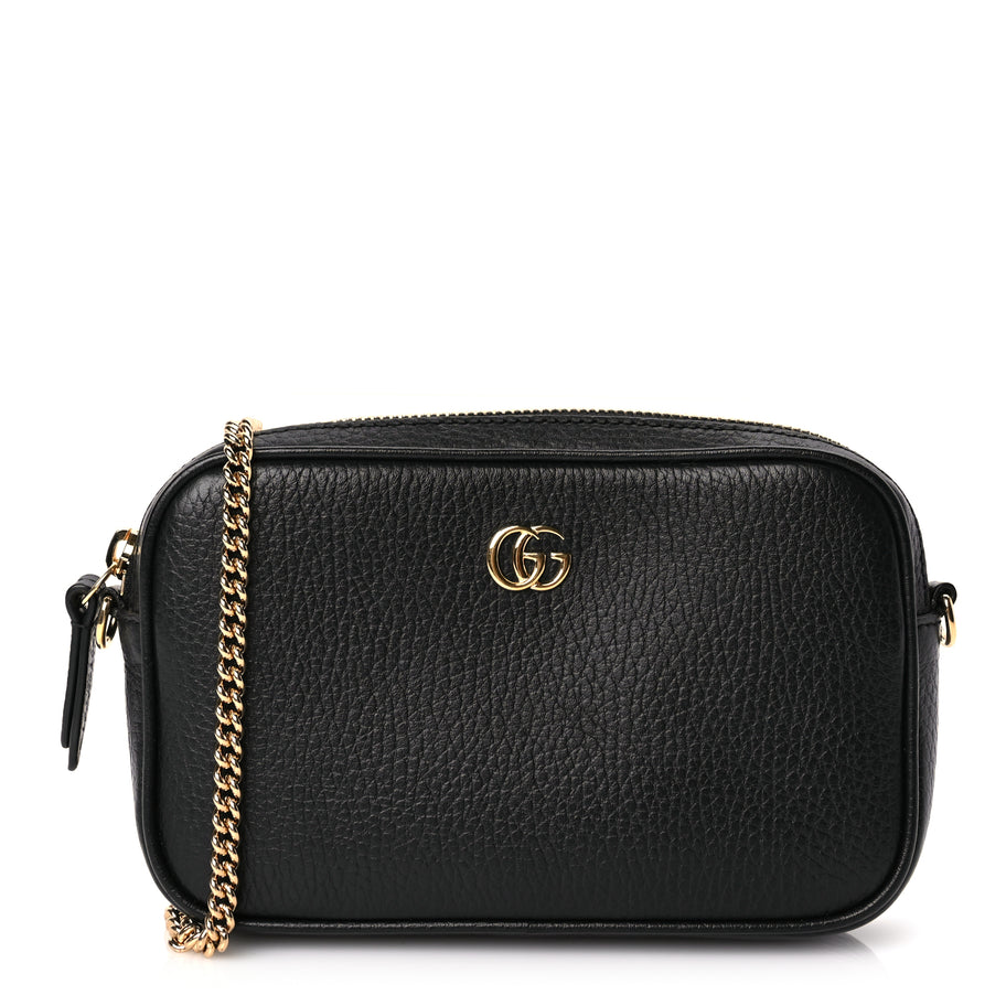 Gucci Dollar Calfskin Super Mini GG Marmont Chain Shoulder Bag Black Image 1