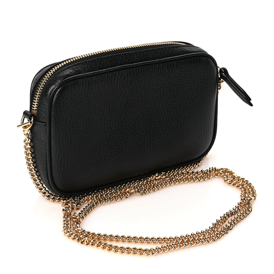 Gucci Dollar Calfskin Super Mini GG Marmont Chain Shoulder Bag Black Image 2