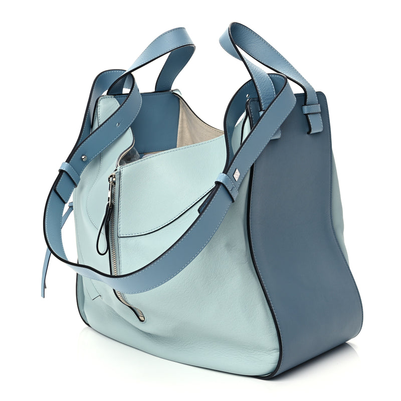  Loewe Calfskin Large Hammock Shoulder Bag Aqua Light Blue Stone