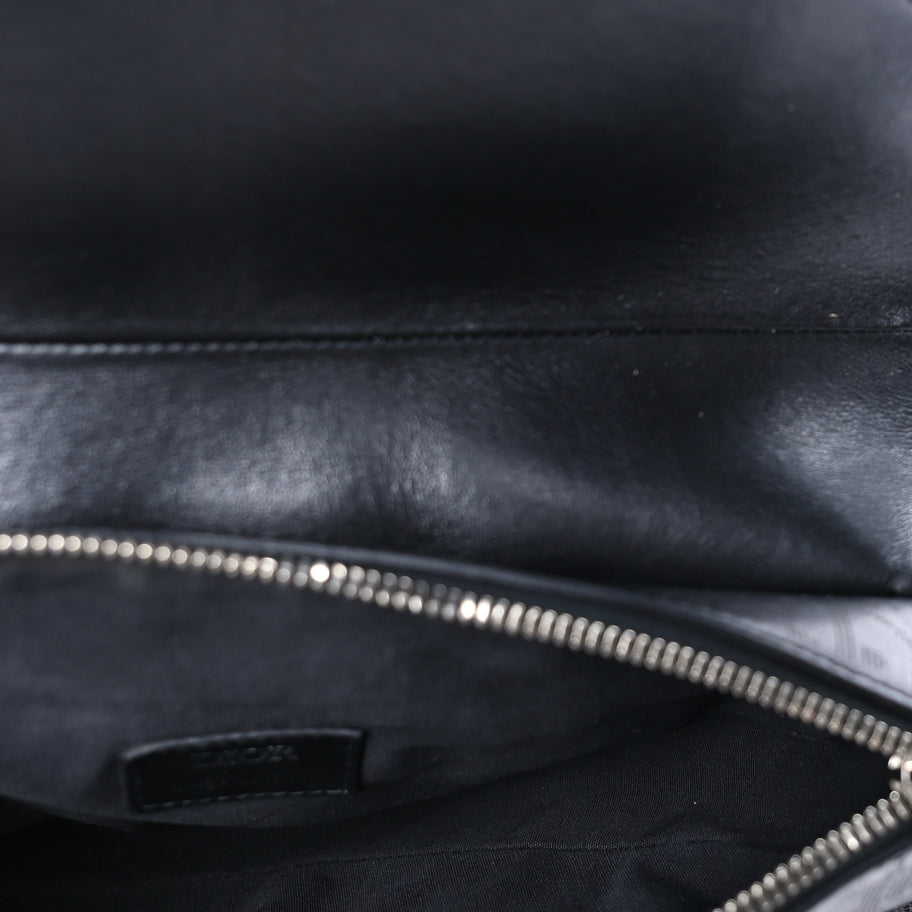 Christian Dior Calfskin Perforated Oblique Galaxy Mens Saddle Bag  Black Image 4