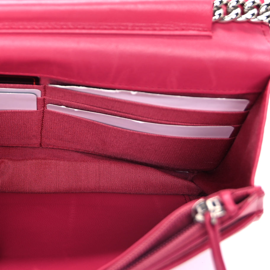 Chanel Lambskin Quilted Boy Wallet On Chain WOC  Pink Image 4