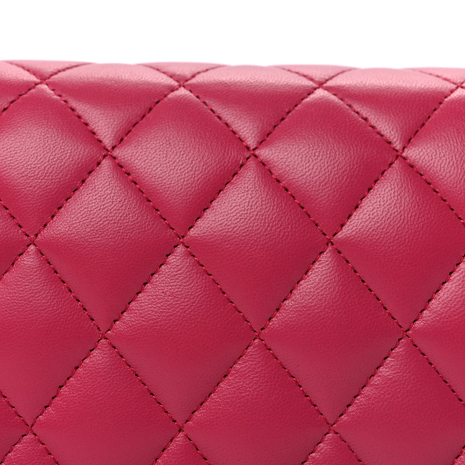 Chanel Lambskin Quilted Boy Wallet On Chain WOC  Pink Image 6