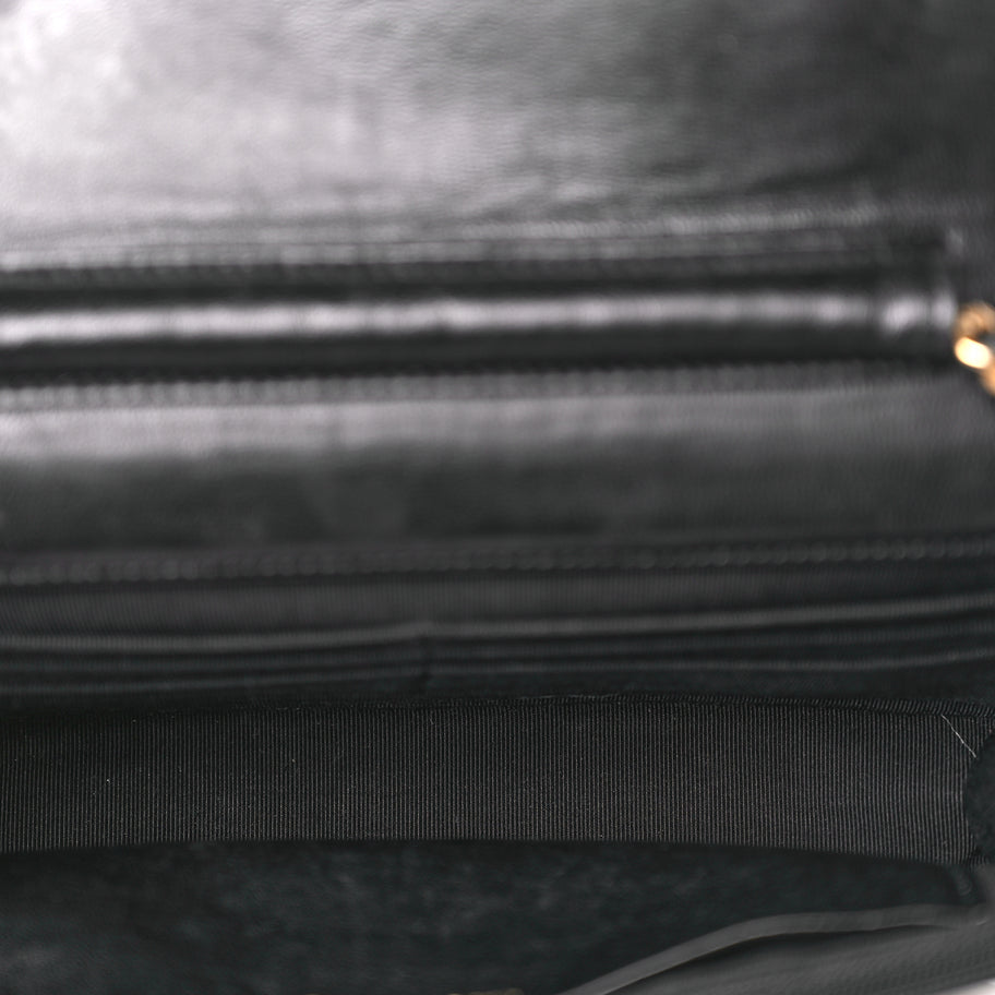 Chanel Crackled Patent Calfskin Puzzle Reissue Wallet On Chain WOC Black Image 4