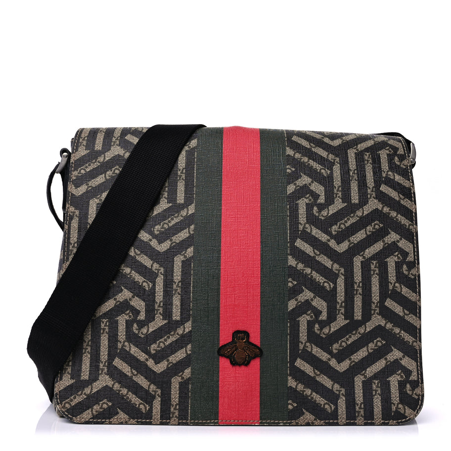 Gucci GG Supreme Monogram Caleido Web Crossbody  Beige Ebony Image 1