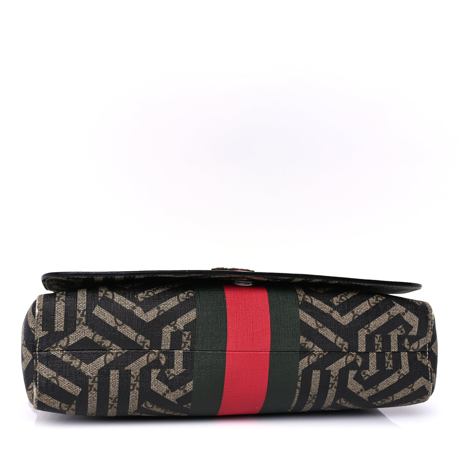 Gucci GG Supreme Monogram Caleido Web Crossbody  Beige Ebony Image 2