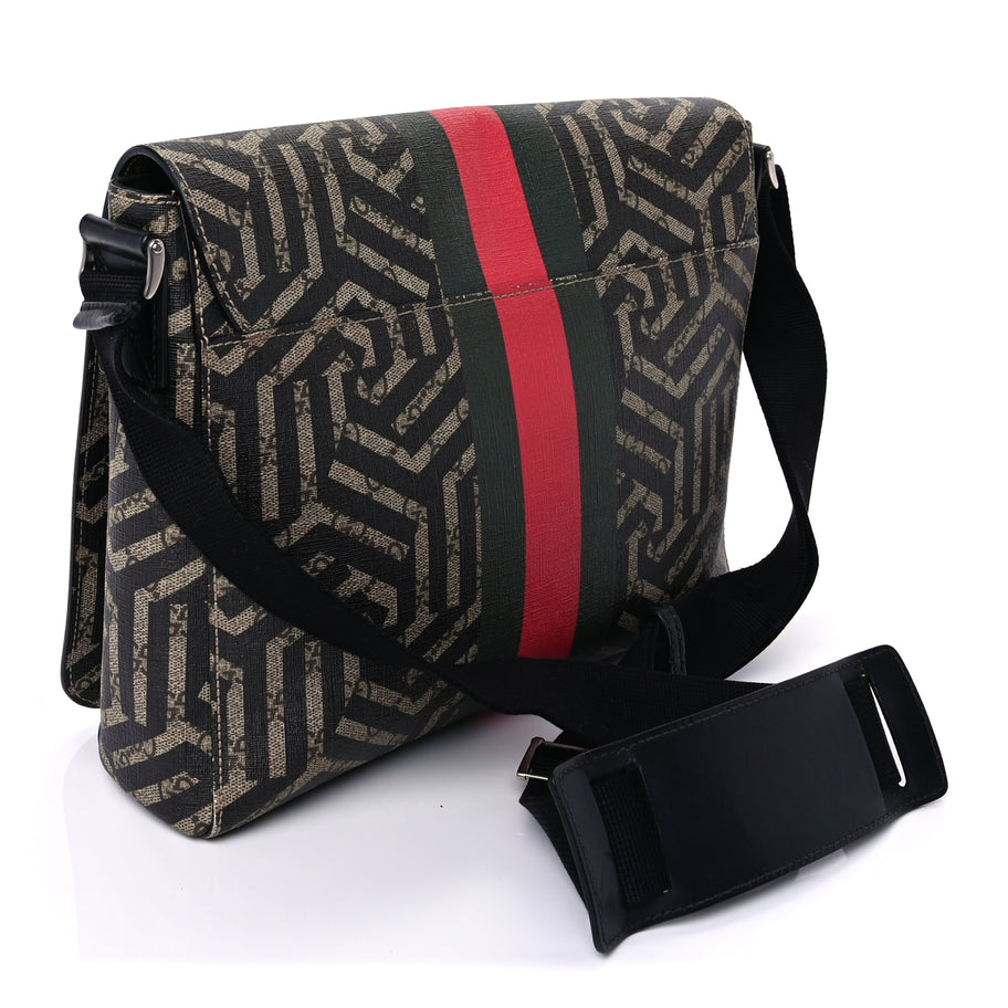 Gucci GG Supreme Monogram Caleido Web Crossbody  Beige Ebony Image 3