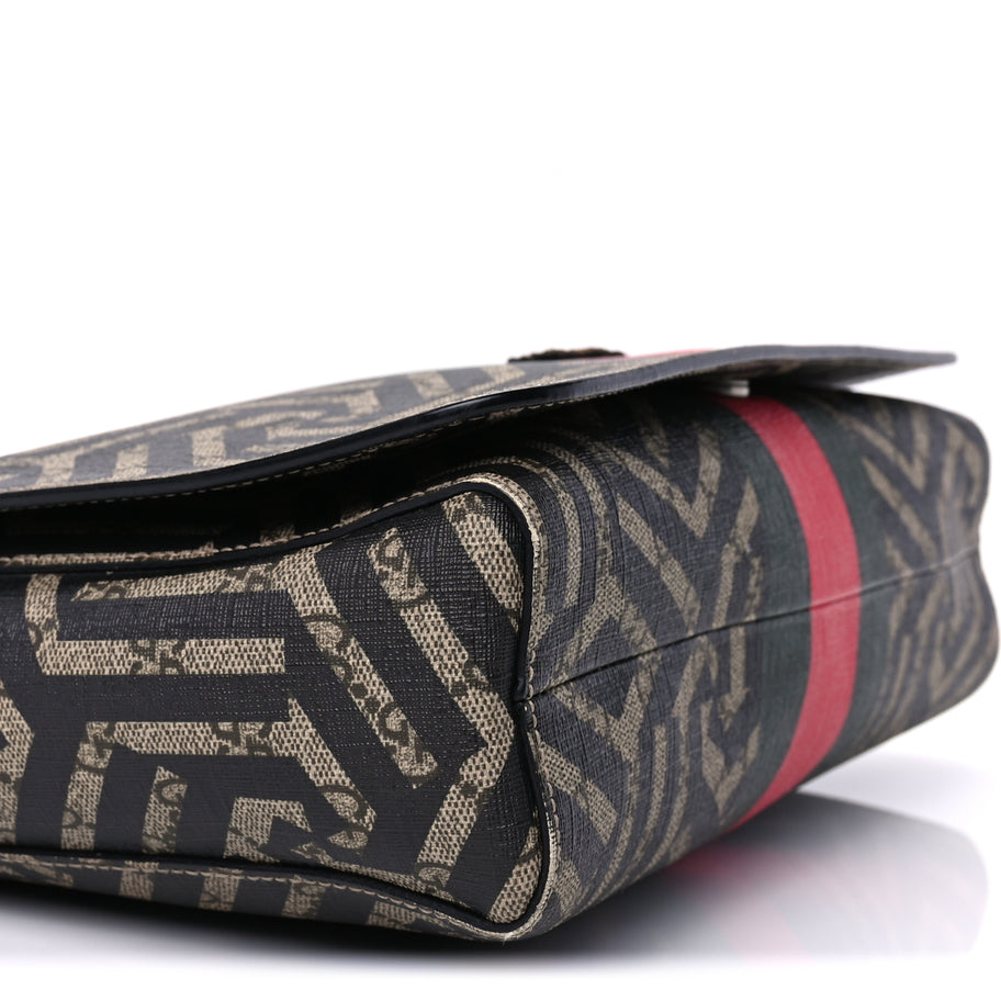 Gucci GG Supreme Monogram Caleido Web Crossbody  Beige Ebony Image 7
