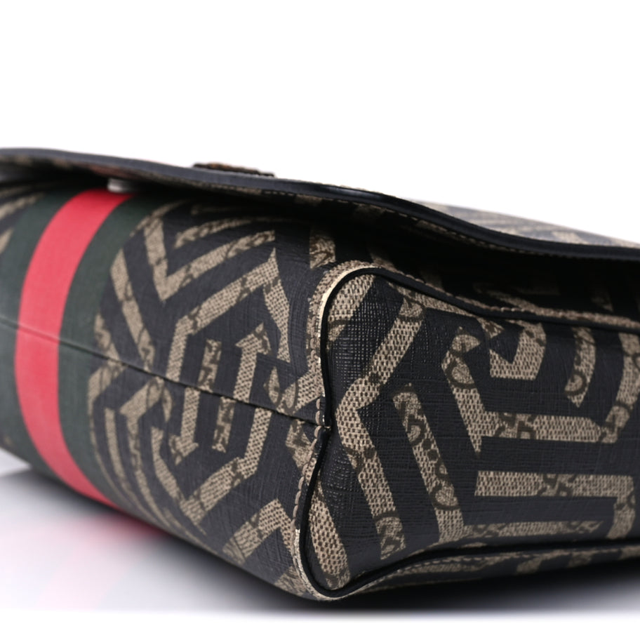 Gucci GG Supreme Monogram Caleido Web Crossbody  Beige Ebony Image 8