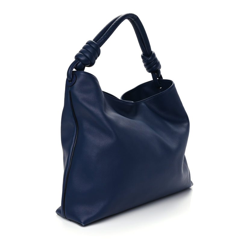 Loewe Calfskin Small Flamenco Knot Hobo Navy