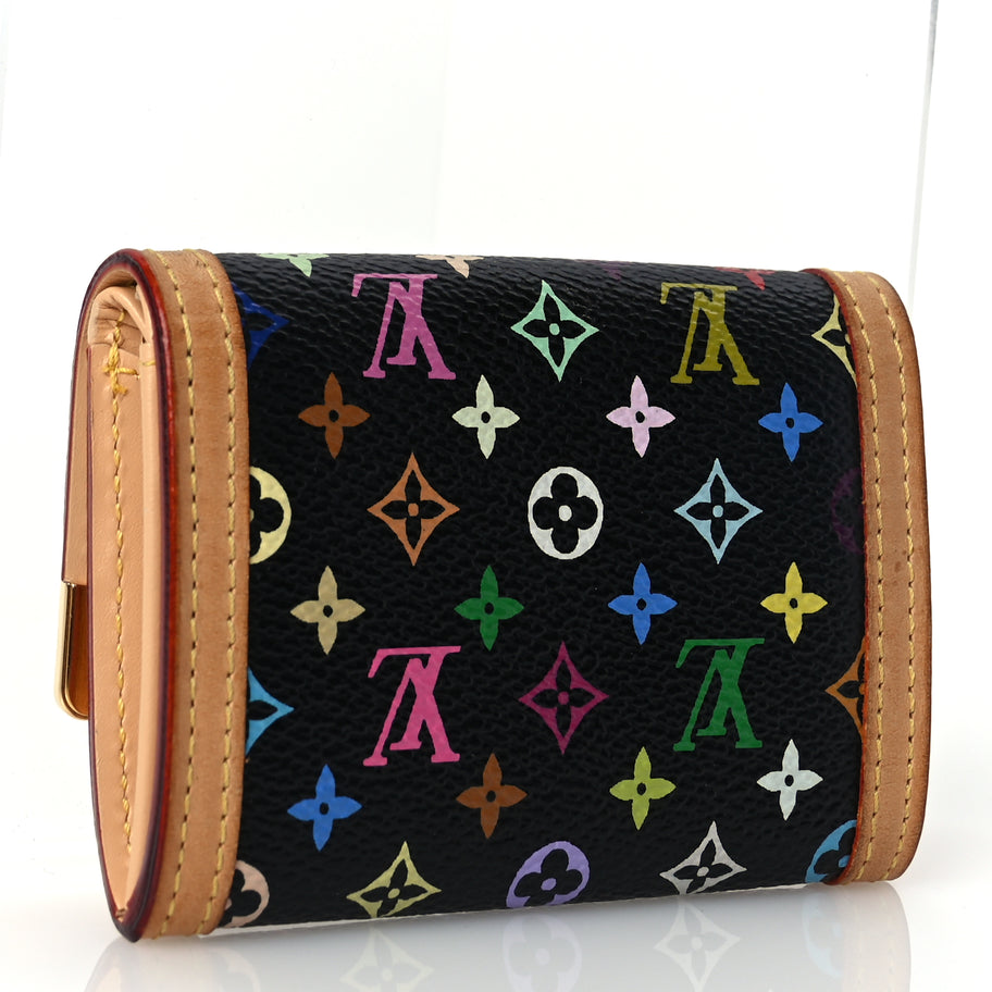 Louis Vuitton Monogram Multicolor Porte-Monnaie Plat Coin Purse Black Image 3