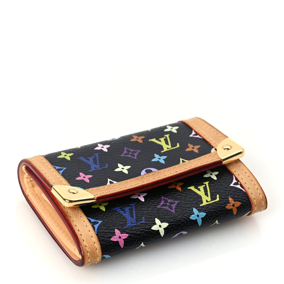 Louis Vuitton Monogram Multicolor Porte-Monnaie Plat Coin Purse Black Image 4