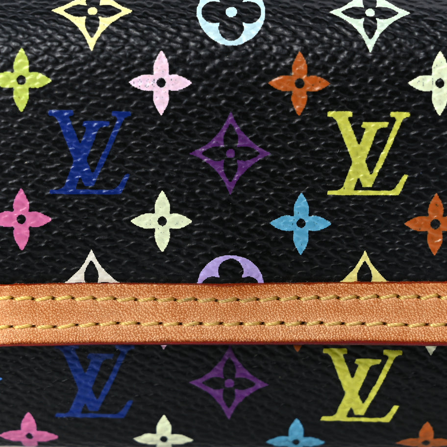 Louis Vuitton Monogram Multicolor Porte-Monnaie Plat Coin Purse Black Image 5