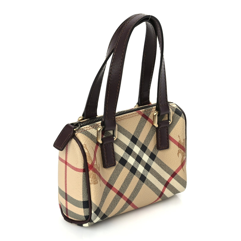  Burberry Haymarket Check Mini Shoulder Bag  Chocolate