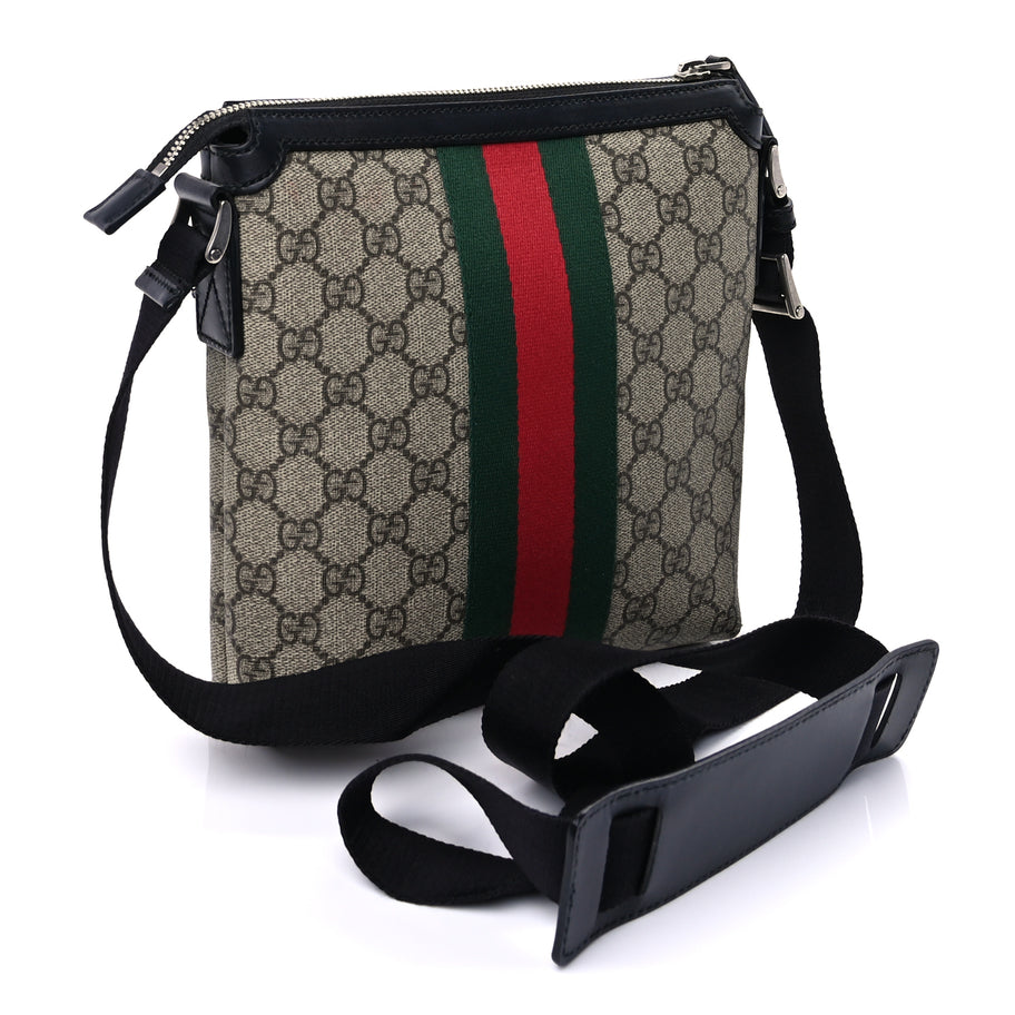 Gucci GG Supreme Monogram Web Messenger Bag Black Image 2