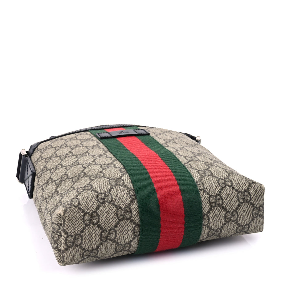 Gucci GG Supreme Monogram Web Messenger Bag Black Image 3