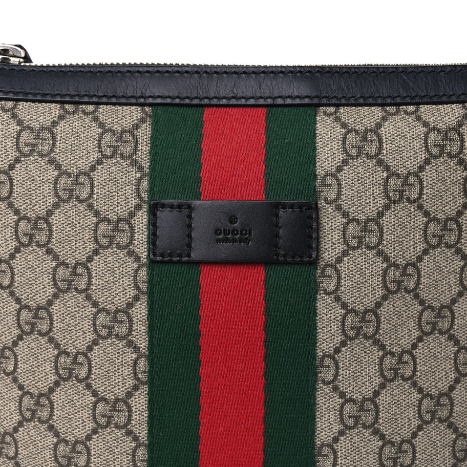 Gucci GG Supreme Monogram Web Messenger Bag Black Image 6