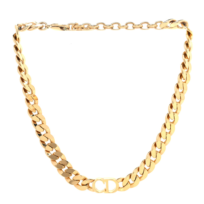  Christian Dior Metal Danseuse Etoile Chain Choker Necklace Gold