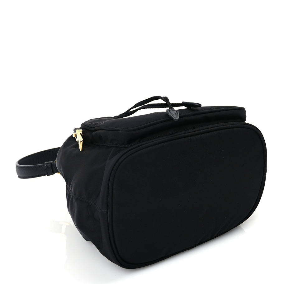 Prada Nylon Vela Saffiano Mini Bucket Crossbody Bag  Black Image 3