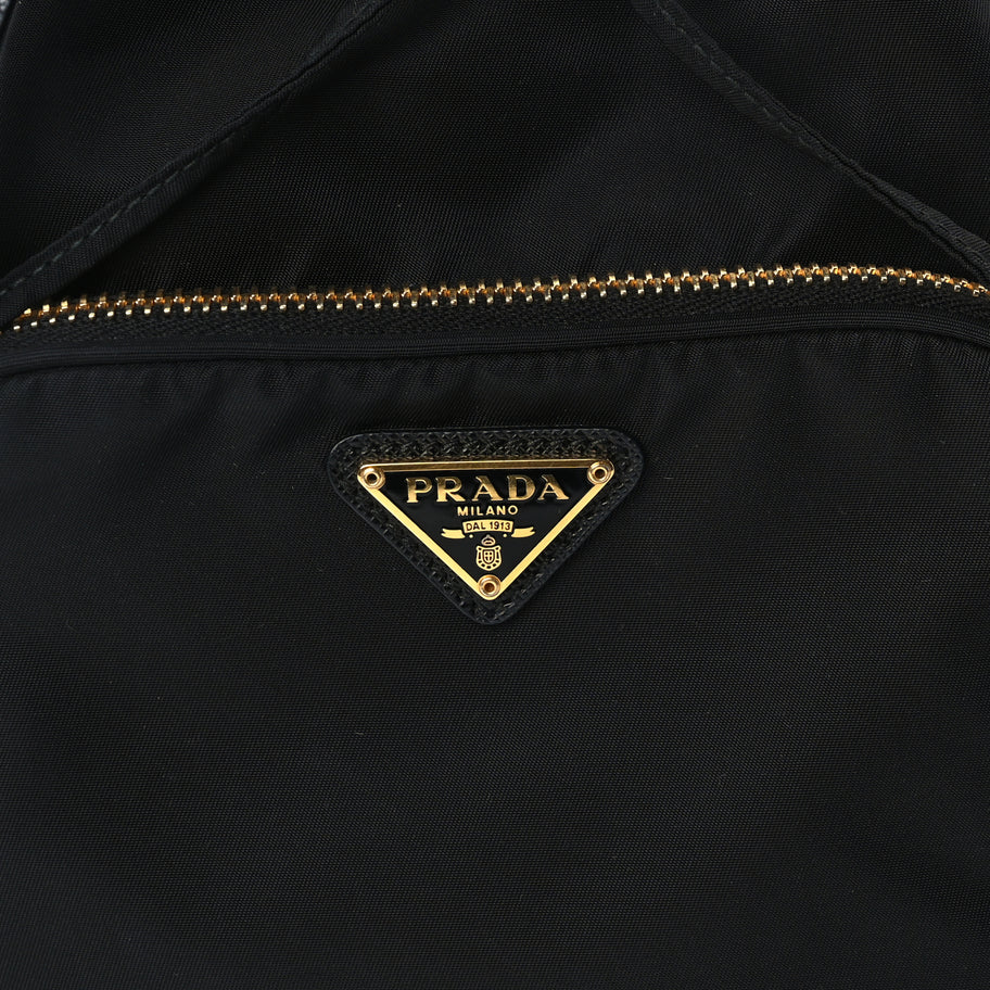 Prada Nylon Vela Saffiano Mini Bucket Crossbody Bag  Black Image 6