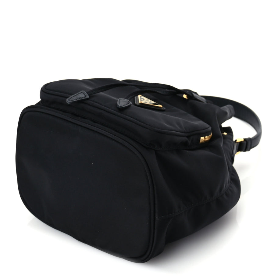 Prada Nylon Vela Saffiano Mini Bucket Crossbody Bag  Black Image 8