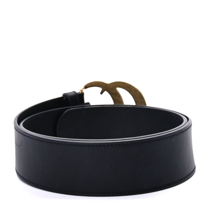  Gucci Calfskin Double G Wide Belt 75 30  Black