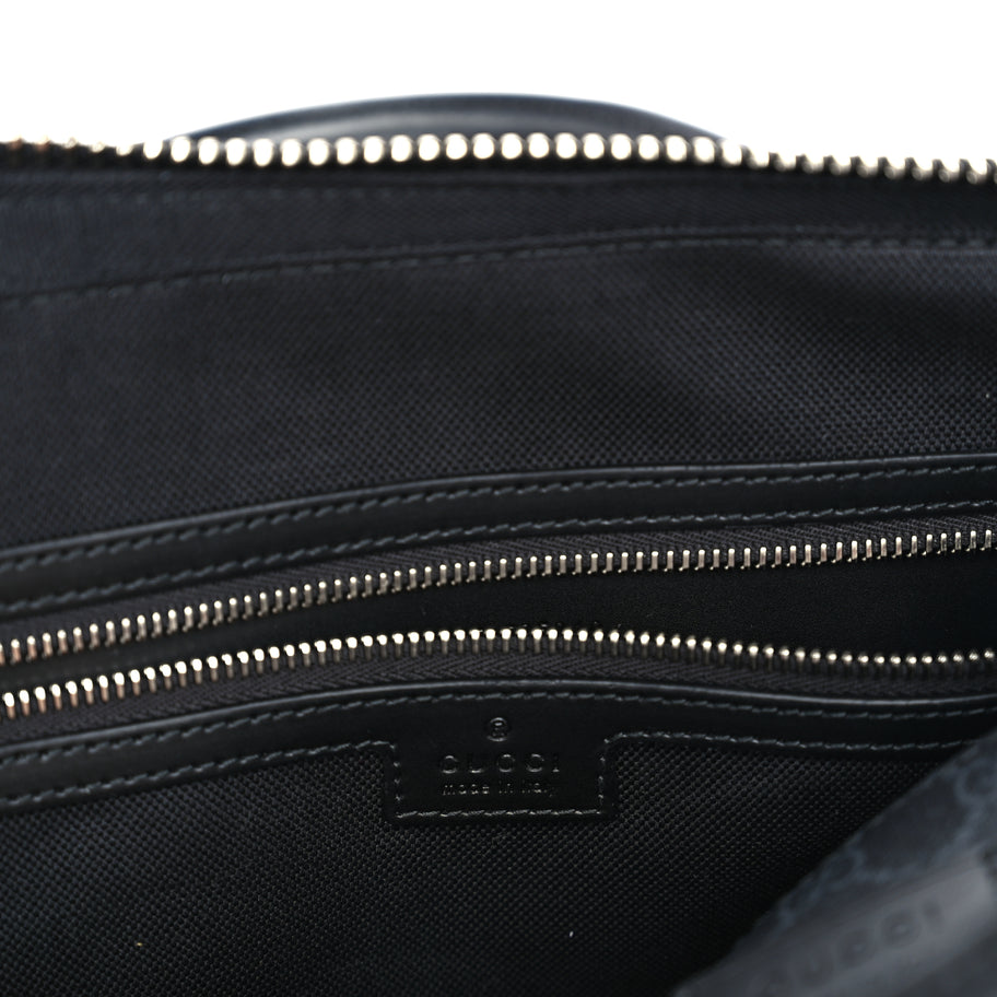 Gucci GG Supreme Monogram Appia Calfskin Web Briefcase Black Image 5