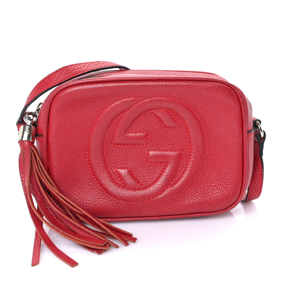 Gucci Pebbled Calfskin Small Soho Disco Bag Vibrant Red Image 1