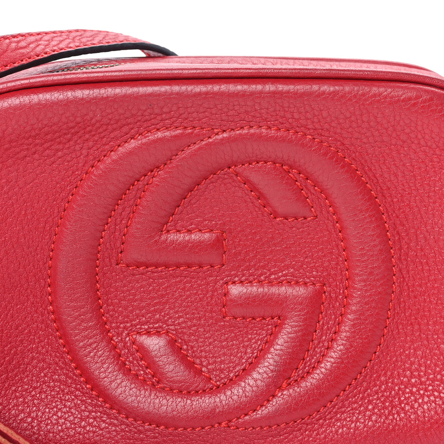 Gucci Pebbled Calfskin Small Soho Disco Bag Vibrant Red Image 6