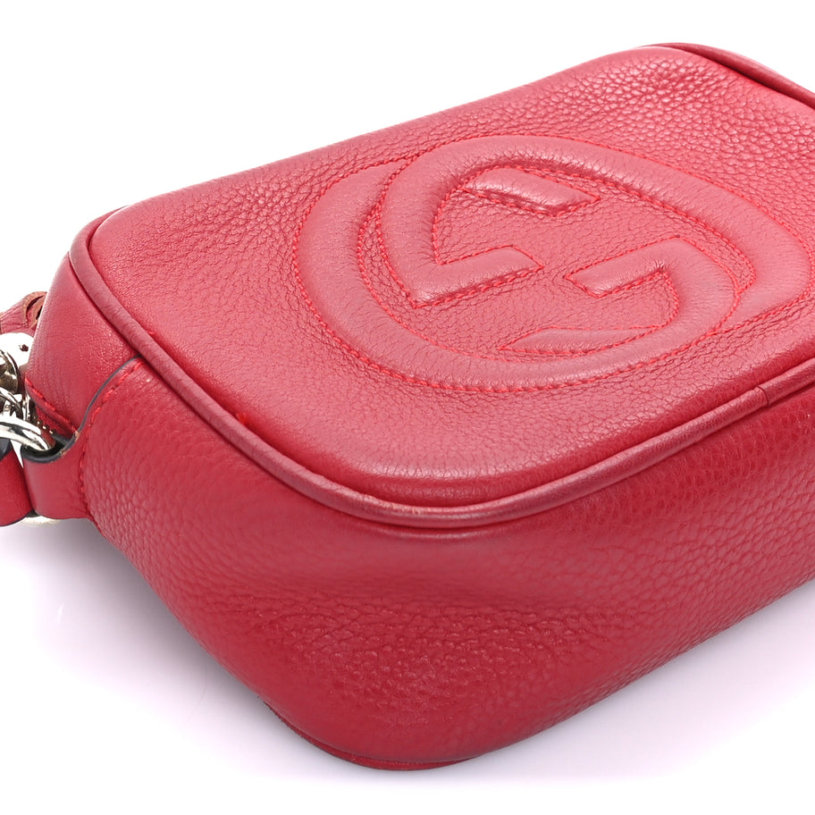 Gucci Pebbled Calfskin Small Soho Disco Bag Vibrant Red Image 7