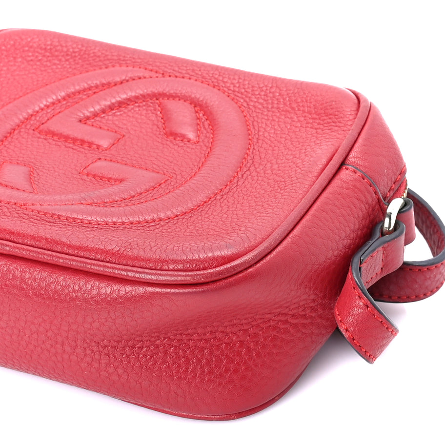 Gucci Pebbled Calfskin Small Soho Disco Bag Vibrant Red Image 8