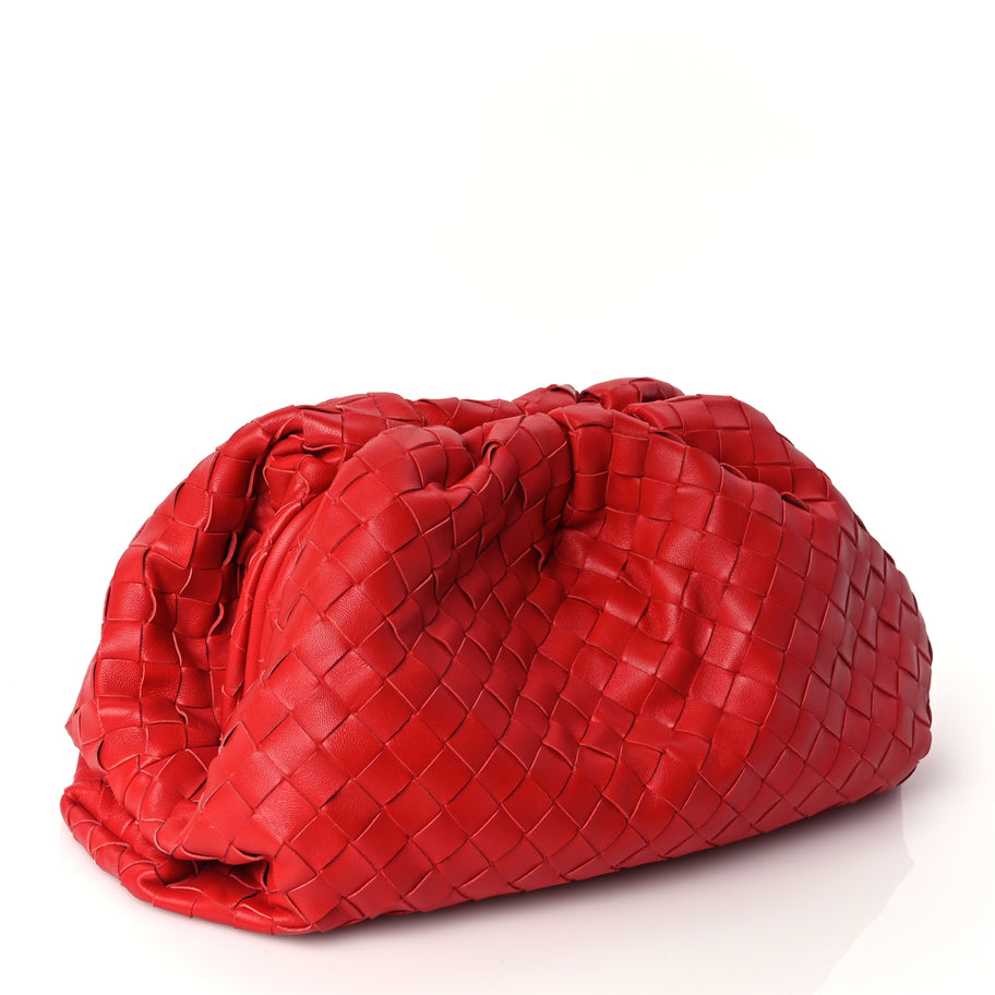 Bottega Veneta Nappa Maxi Intrecciato The Pouch Oversized Clutch Bright Red Image 3