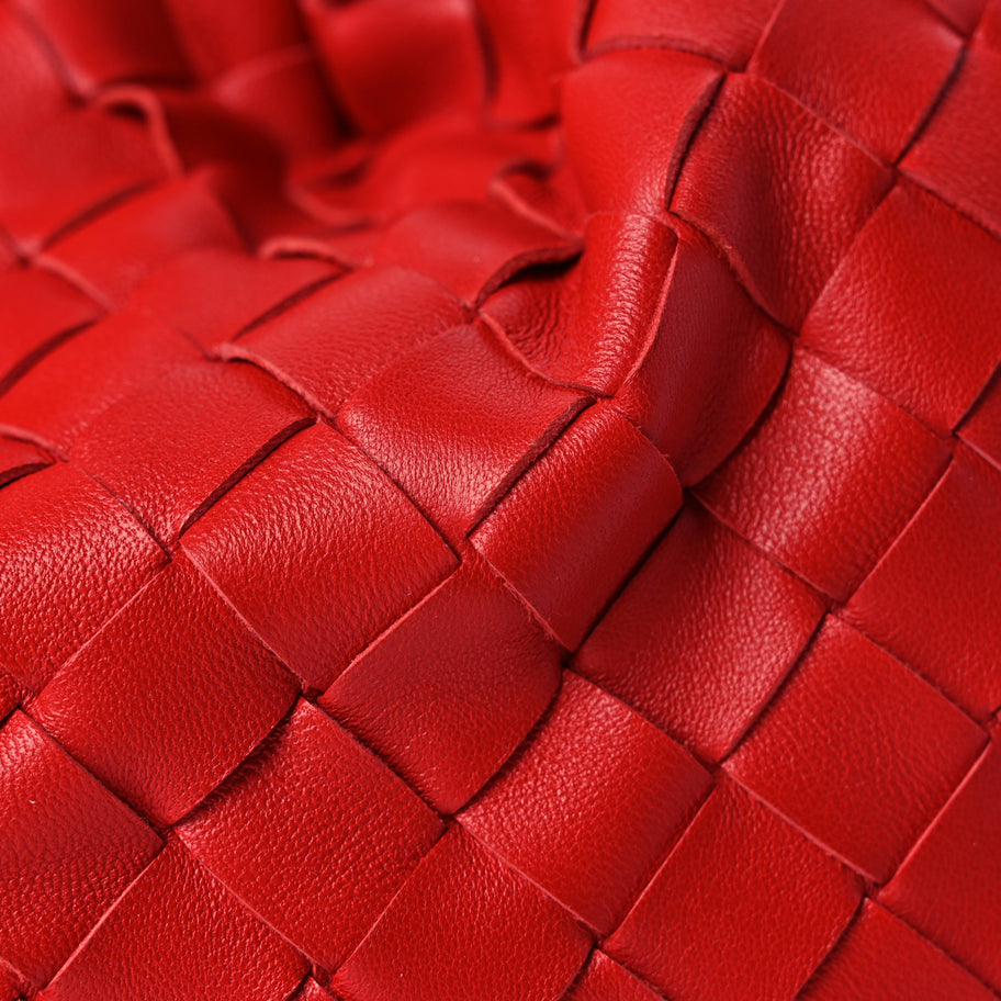 Bottega Veneta Nappa Maxi Intrecciato The Pouch Oversized Clutch Bright Red Image 7