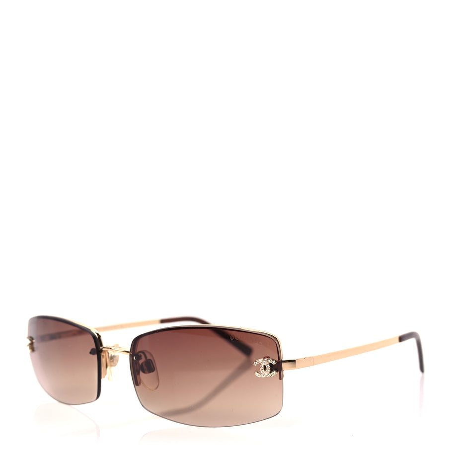 Chanel Crystal CC Logo Sunglasses 4093-B Gold Image 1