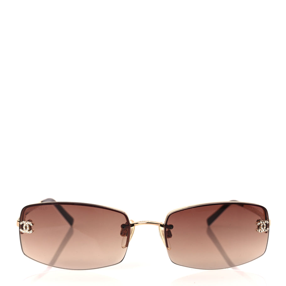 Chanel Crystal CC Logo Sunglasses 4093-B Gold Image 2