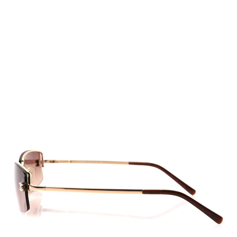 Chanel Crystal CC Logo Sunglasses 4093-B Gold Image 3