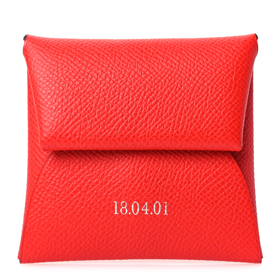 Hermes Epsom Horseshoe Bastia Coin Purse Rouge Casaque Etoupe Image 1