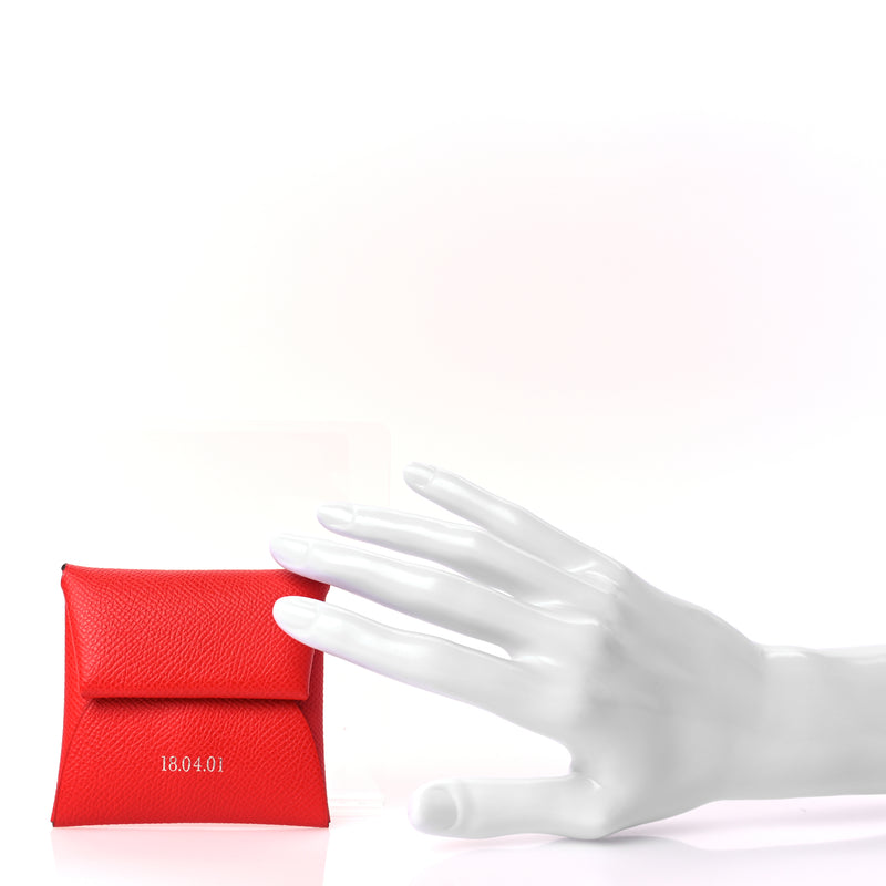  Hermes Epsom Horseshoe Bastia Coin Purse Rouge Casaque Etoupe